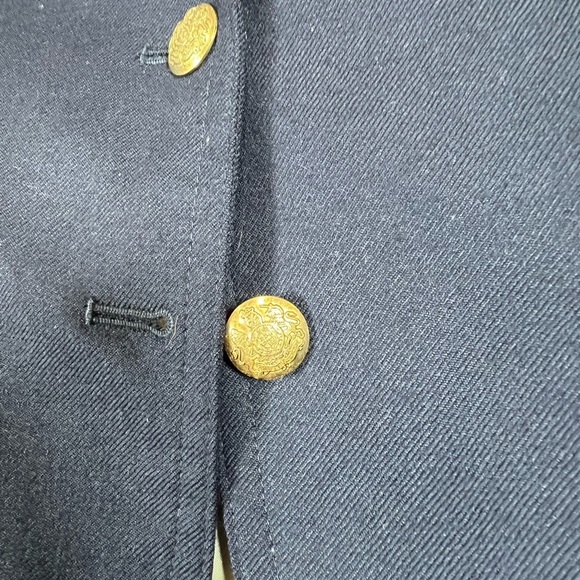 J. Crew Schoolboy Size 0 Wool Midnight Blue Blazer with Brass Buttons Coat - Picture 5 of 10